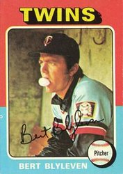 1975 Base Set Bert Blyleven card art